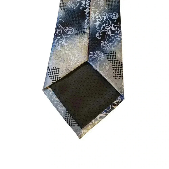 Stacy‎ Adams Signature Gold Luxury Hand Made 100% Microfiber Men's Neck Tie Blue - Picture 8 of 13